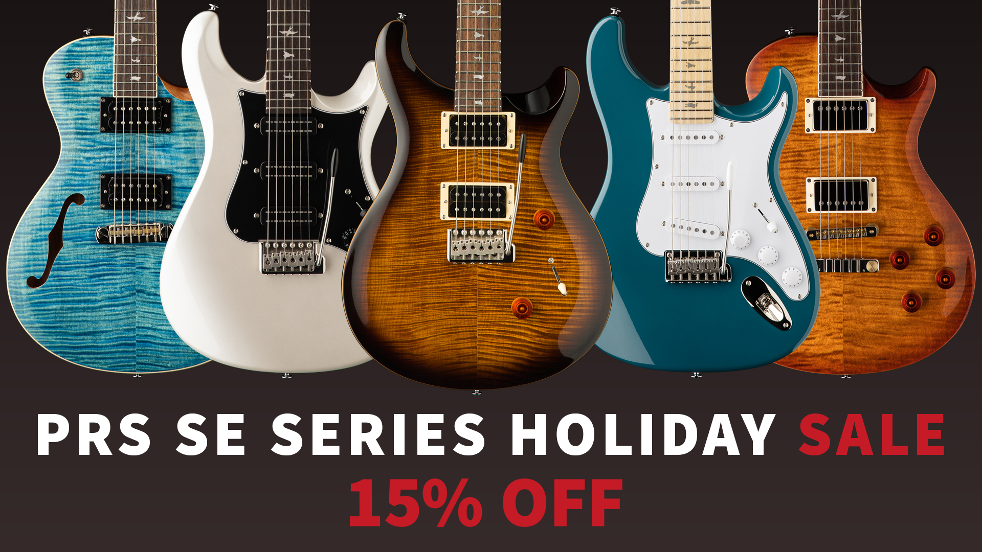 Five PRS SE guitars
