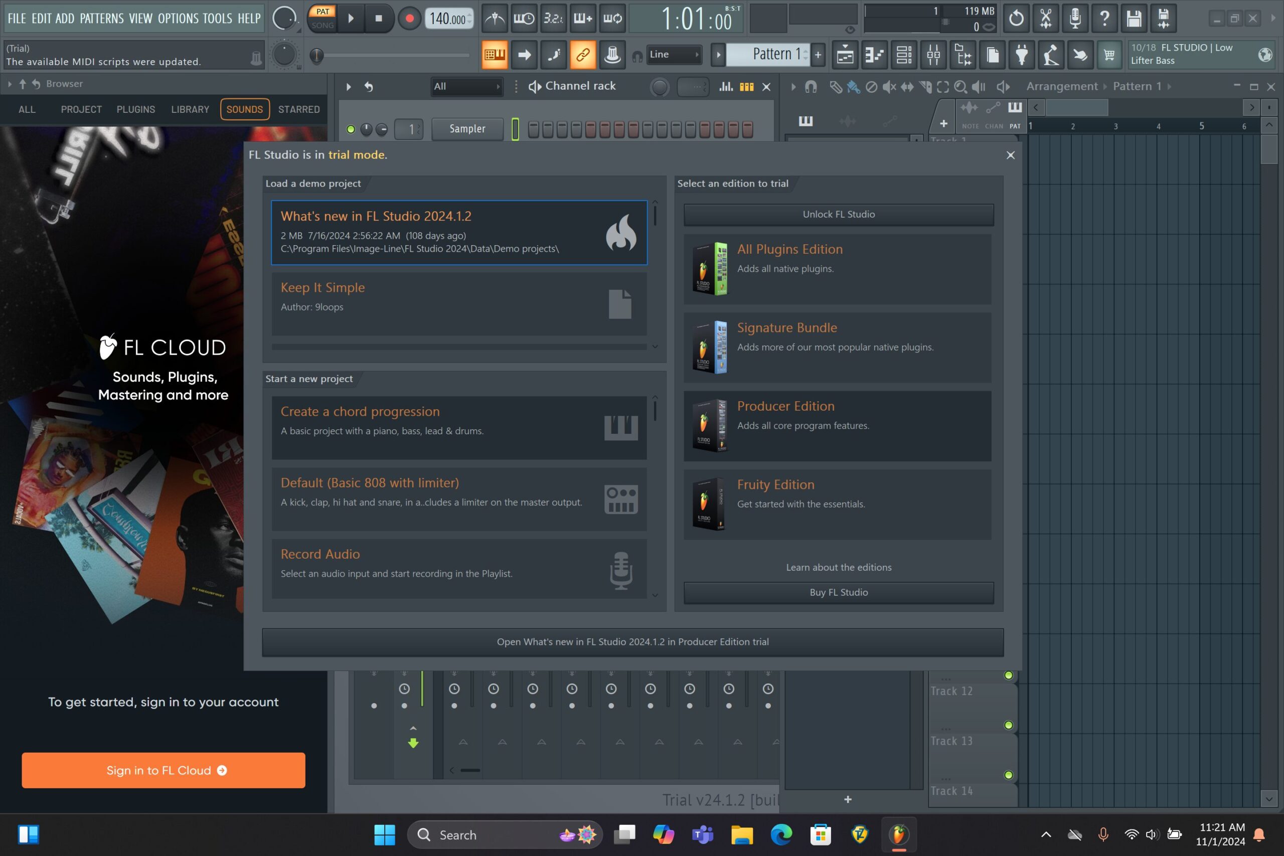 FL Studio trial launch window